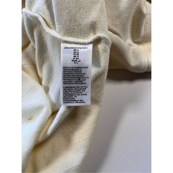 Daily Ritual French Terry Crewneck Sweatshirt Side SplitCutouts Ivory Size Large - Picture 7 of 9